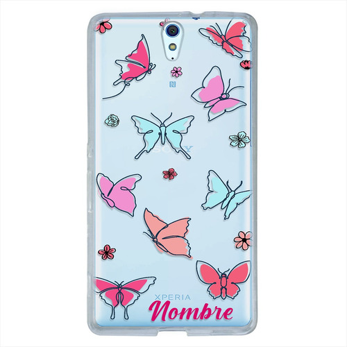 Funda Para Sony Xperia Mariposas Personalizada Nombre