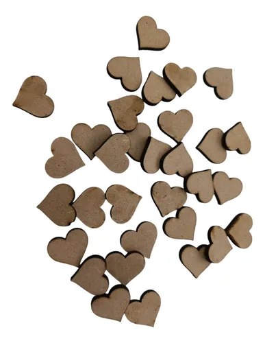 Pack 50 Corazones Mdf 2cm