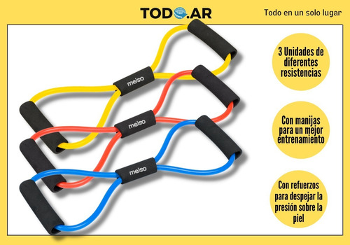 5 Bandas Elásticas + 3 Tensores Elásticos + Soga Para Saltar