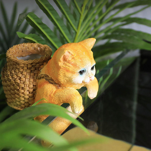 Colgante Gato Estatua Animales Maceta Perchas Para Amarillo