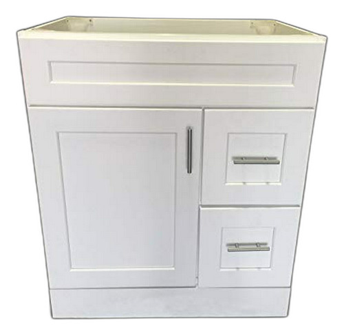 Mueble De Baño Blanco De 30 Con Lavabo Y Base De Estilo Sha