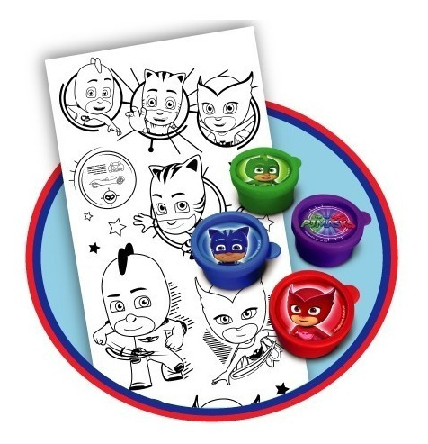 Pj Mask Set De Coloreo Con Pincel Y Pinturas Kreker