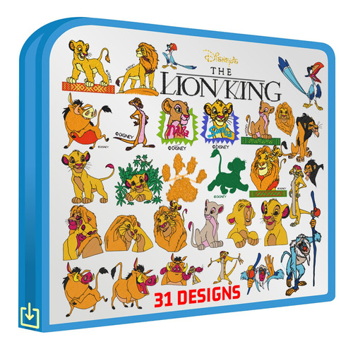 El Rey Leon Set 31 Matrices Bordadoras Patrones Bordar Ropa