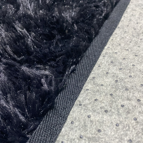 Alfombra de salón de felpa de lujo, 200 x 240 cm, color negro
