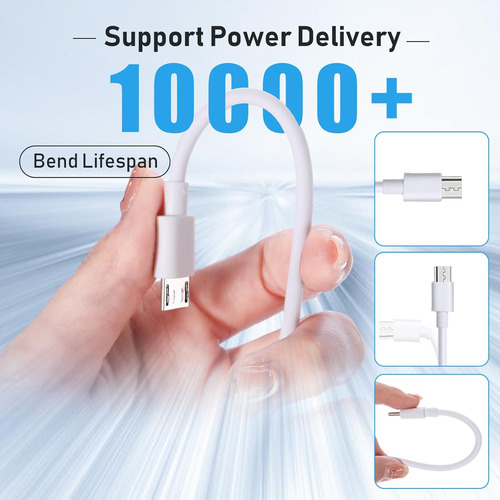 50 Cables Micro Usb A Granel, Cable De Carga Rápida De 3.3 P