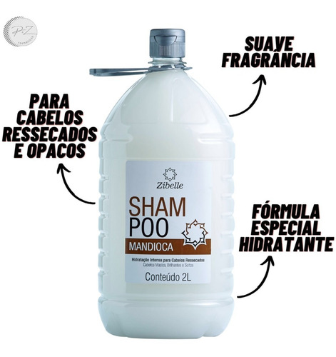 Kit 3 Shampoo Hidratante Mandioca Sedosidade E Maciez 2l