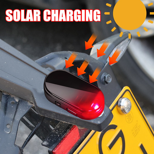 Luz Solar Antirrobo Led Para Coche, Luz De Alarma Intermiten