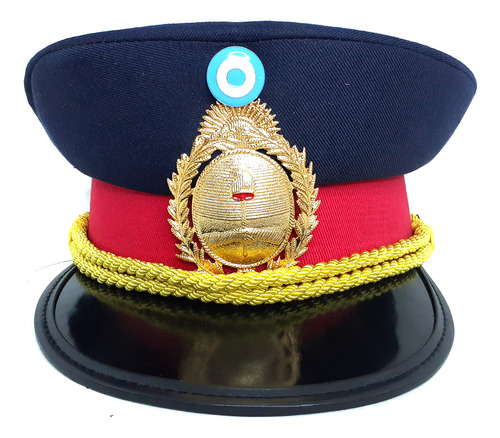 Imagen 2 de 6 de Gorra De Gala Para Bomberos Oficial Subalterno Escudo Dorado