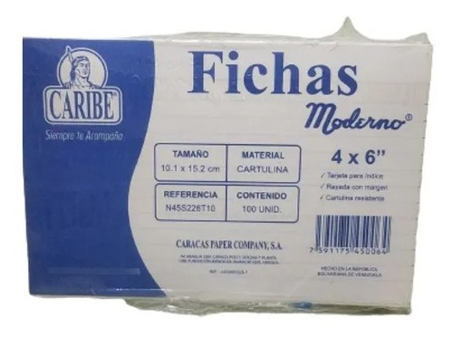 Fichas Moderno 4 X 6 Caribe