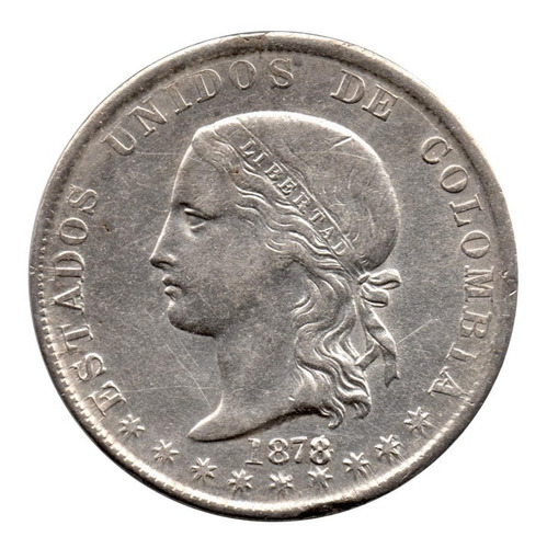 5 Décimos 1878 Medellín Plata