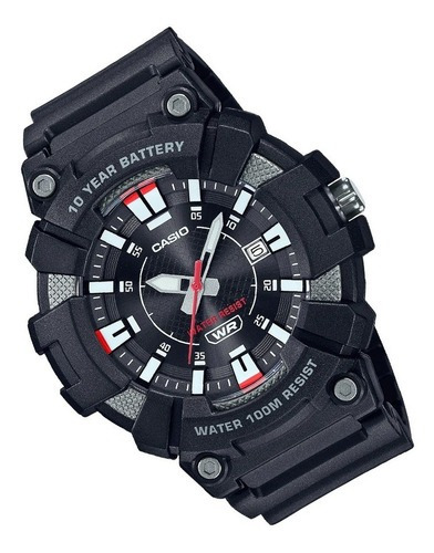 Reloj Casio Hombre Original Mw-610h-1av Color de la correa Negro Color del bisel Negro Color del fondo Negro/Rojo