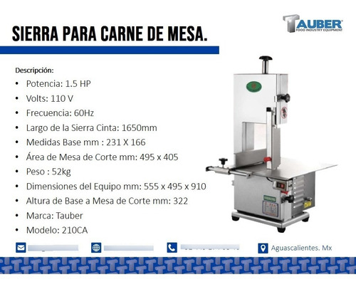 Imagen 2 de 2 de Sierra Para Carne De Mesa Tauber