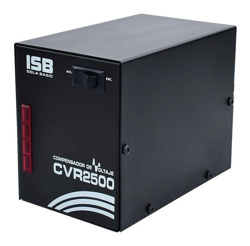 Imagen 2 de 3 de Regulador de voltaje Sola Basic CVR CVR2500 2500VA entrada de 127V y salida de 104V - 127V negro