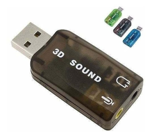 Placa De Som Usb 5.1 Pc Com Uma Entrada E Uma Saída De Audio