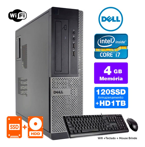 Cpu Barato Dell Optiplex Int I7 2g 4gb Ssd120+1tb Brinde