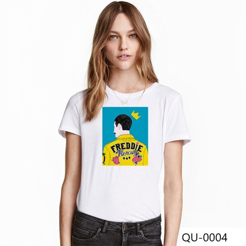 Imagen 2 de 6 de Playera Queen Freddie Mercury Corona Camiseta Rock And Roll