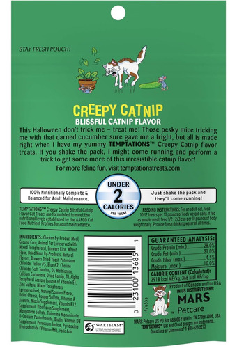 Premios Para Gato Temptations Catnip Flavor 85g Halloween