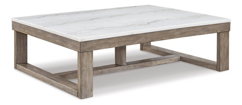 Mesa De Cóctel Informal Con Top De Mármol Blanco Y Gris Clar