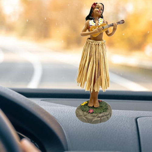 Niña Hawaiana Tocando La Figura De Ukelele Decoración Del