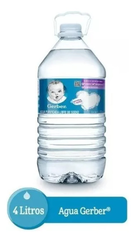Agua Purificada Gerber Libre De Sodio 4 Piezas De 4l C/u