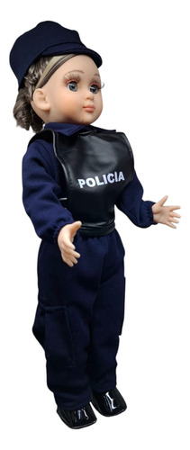 Muñeca Policía Articulada 45 Cm (recuerdo)