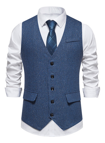 Chaleco Formal Casual De Negocios Para Hombre, Corte Ajustad