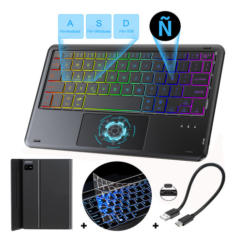 A Capa Com Teclado E Mouse + Caneta Para Galaxy Tab S6 Lite