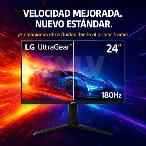 Monitor Gamer LG Ultragear 24'' Fhd 180hz 1ms Ips Pivoteable