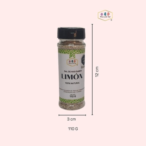 Sal De Mar Limón Menta Y Tomillo Artesanal Pizca De Sal 110g