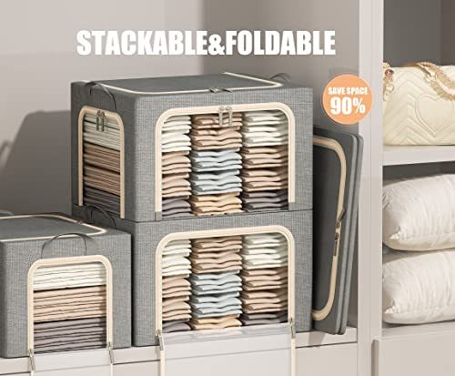 Conjunto De 3 Contenedores Almacenamiento Plegables Con Marc