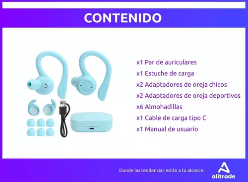 Auriculares Inalambricos Sport Bluetooth 5,0 Con Carga Inalámbrica