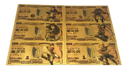 Billetes Dorados Attack On Titan  [set Completo]