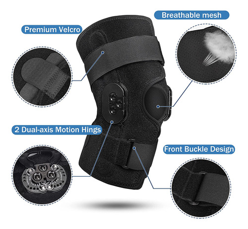 Hinged Knee Brace Adjustable Knee Support With