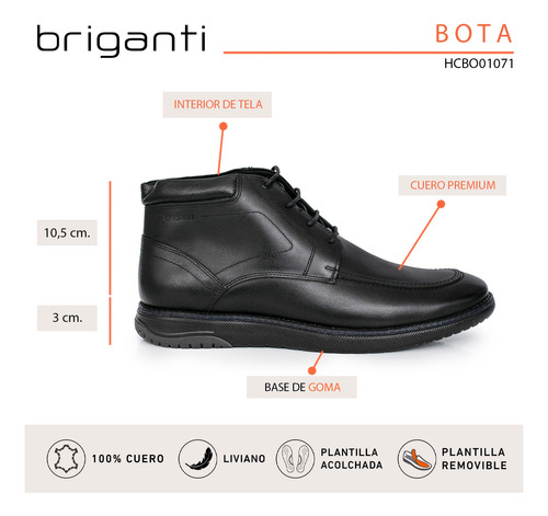 Bota Hombre Cuero Botineta Zapato Casual Borcego Briganti