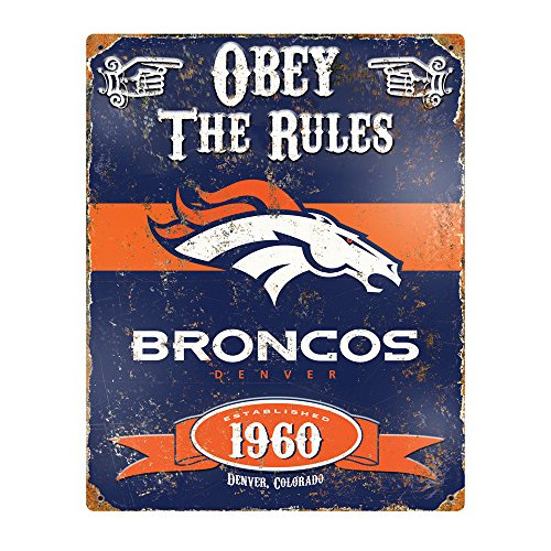 Vsdb Denver Broncos Señal De Metal Troquelada, 11.5x14...