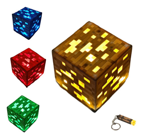 Lámpara De Minero Ucb Multicolor Minecraft Con Llavero