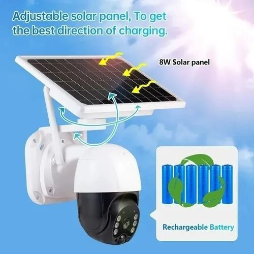 Imagen 7 de 10 de Pack X2 Camara Solar Exterior Ptz Wifi Full Hd Vigilancia