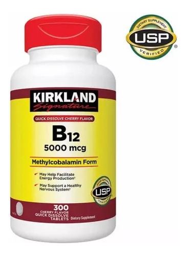 Vitamina B-12  5000 Mcg Kirkland 300 Tabletas Sublinguales