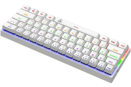 Imagen 8 de 9 de Teclado Gamer Mecanico 60% T-dagger T-tgk321w Arena Blanco F