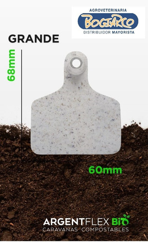 50 Caravanas Hacienda Bio Compostables + Pinza Envio Gratis