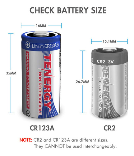Tenergy Propel 3v Cr123a Bateria De Litio De Alto Rendimient