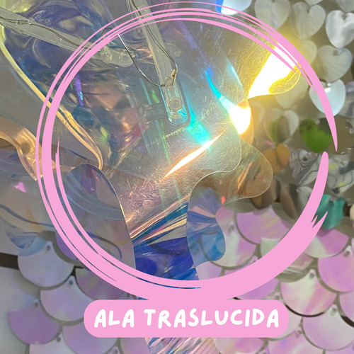 Alas Mecanicas Mariposa A Bateria Luces Led Multicolor Celeste Ajustable