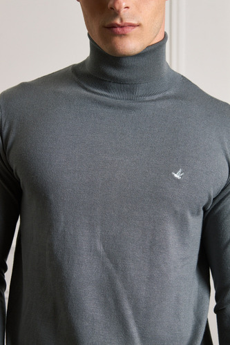 Polera Hombre Brooksfield Cuello Alto Tejido Liso 4081b