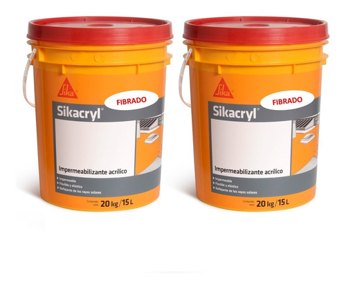 Impermeabilizante Acrílico Sikacryl Fibrado Sika 20+20 + Reg