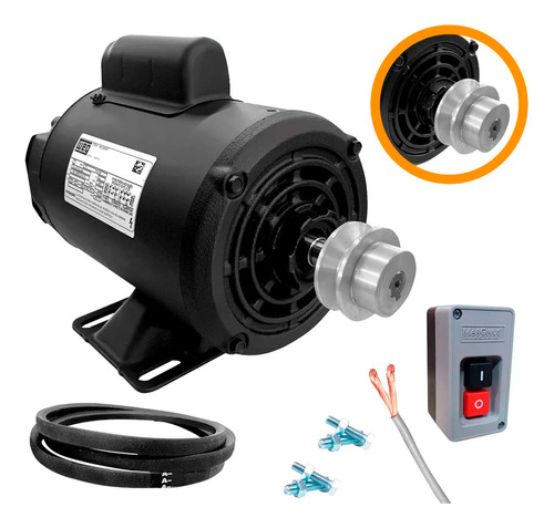 Motor P/ Engenho De Cana B120 Baixo 1cv Monofásico Completo