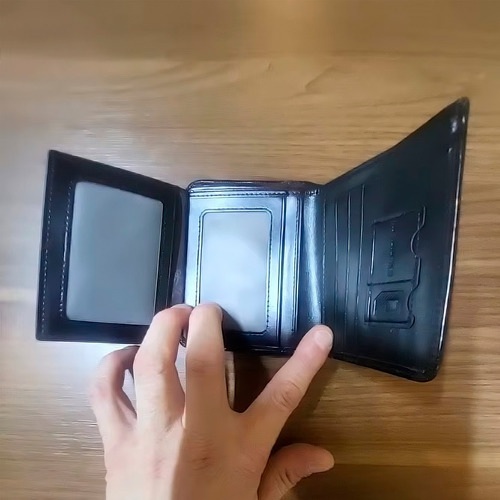 Manbang Cartera De Estilo Clásico Billetera De Cuero Genuino