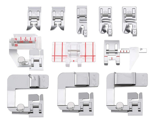 11 Piezas De Máquina De Coser Prensatelas Con Dobladillo