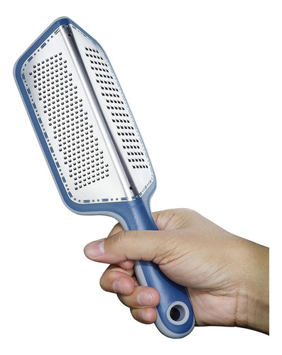 Rallador De Queso Con Rebanador Para Alimentos En V Azul-gris