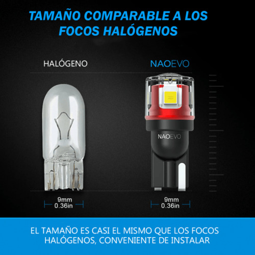 Led T10 Canbus Lagrima Blanco 5w N5 Naoevo Super Luz