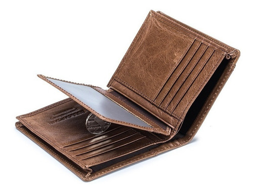 Bullcaptain Cartera Rfid Piel Genuina Tarjetero Hombre